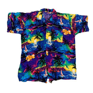 Vintage Hawaiian Island Tropical Short Sleeve Buttondown Shirt